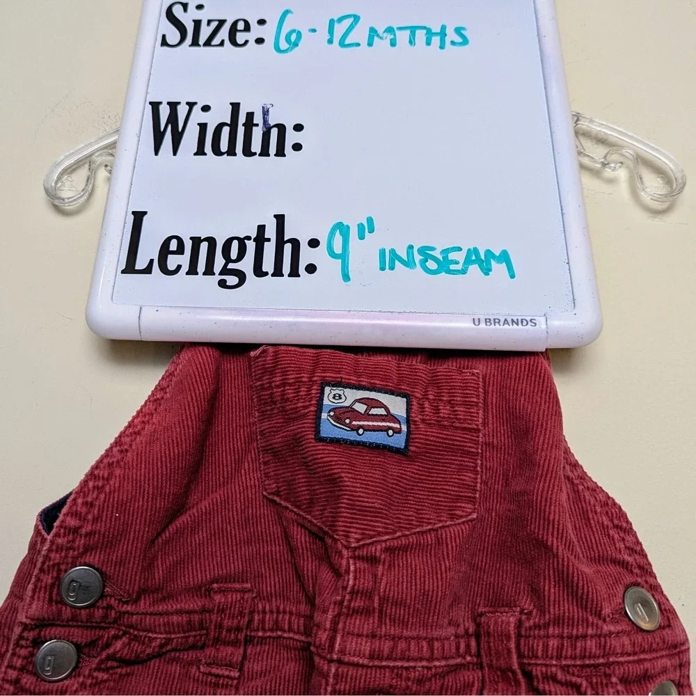 Vintage Gymboree Corduroy Cars 2001 Red Y2K Overalls 6-12 mos